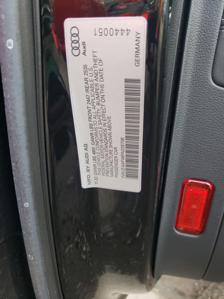 2023 AUDI A4 PREMIUM PLUS 45 VIN:WAUEAAF48PA026706