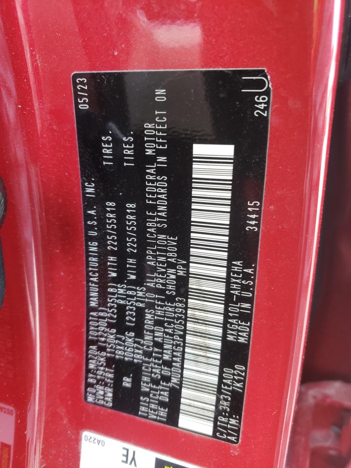 2023 TOYOTA COROLLA CROSS XLE VIN:7MUDAAAG3PV053983