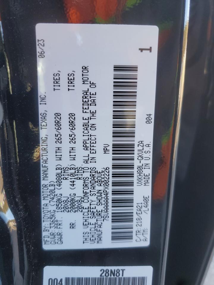 2023 TOYOTA SEQUOIA SR5 VIN:7SVAAAAA4PX002226