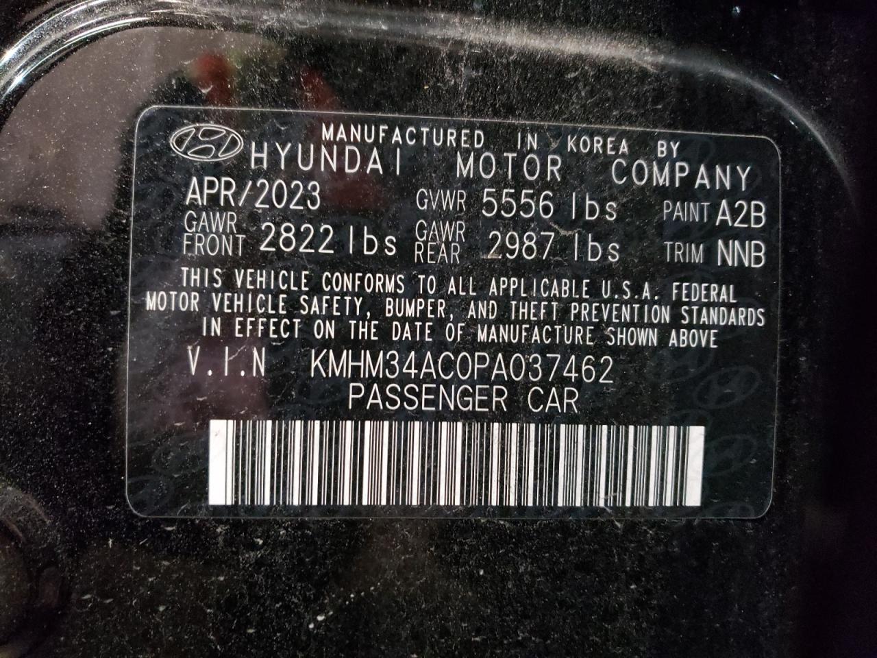 2023 HYUNDAI IONIQ 6 SEL VIN:KMHM34AC0PA037462