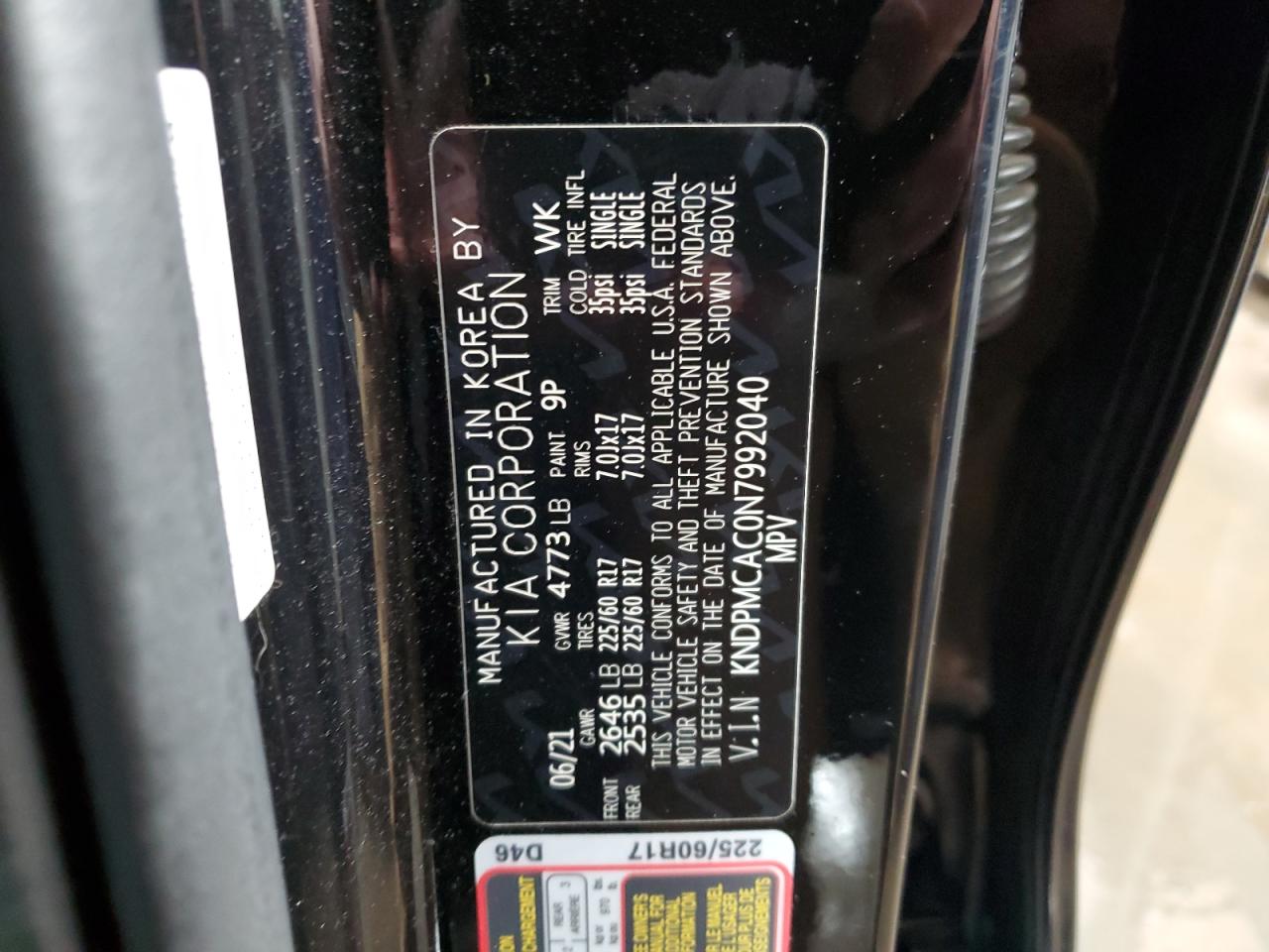 2022 KIA SPORTAGE LX VIN:KNDPMCAC0N7992040