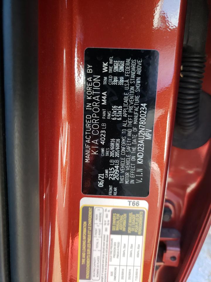2022 KIA SOUL LX VIN:KNDJ23AU2N7800234