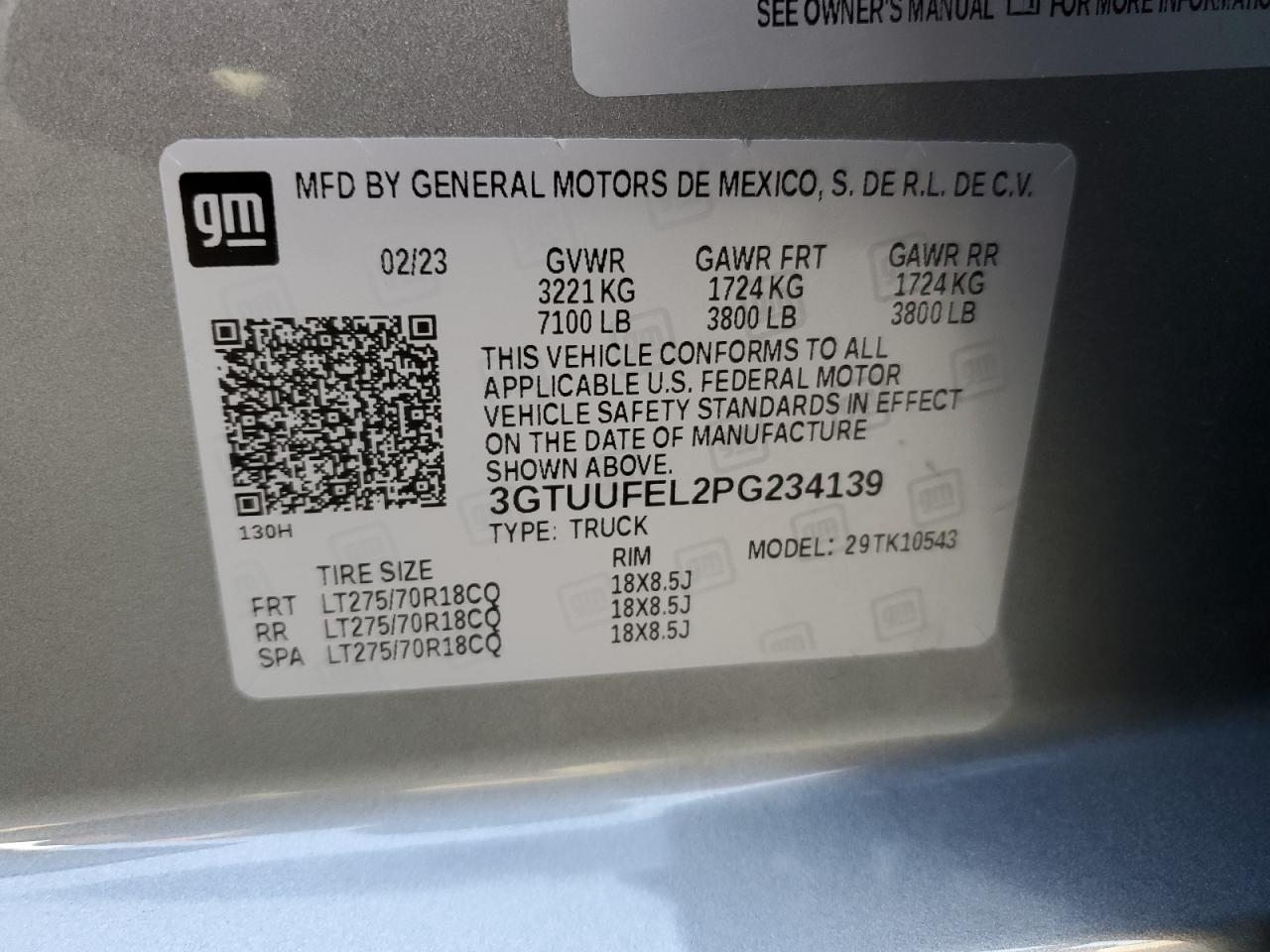 2023 GMC SIERRA K1500 AT4X VIN:3GTUUFEL2PG234139