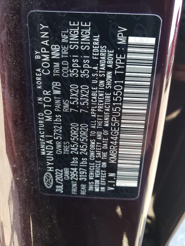 2023 HYUNDAI PALISADE SEL PREMIUM VIN:KM8R44GE5PU515501
