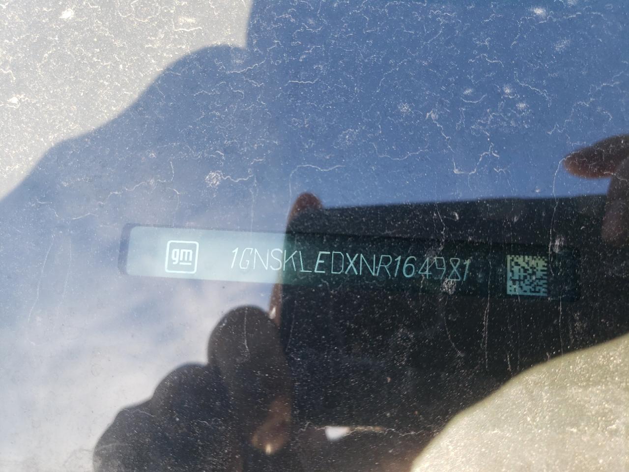 2022 CHEVROLET TAHOE K1500 VIN:1GNSKLEDXNR164981