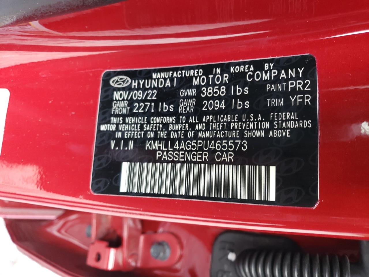 2023 HYUNDAI ELANTRA SE VIN:KMHLL4AG5PU465573