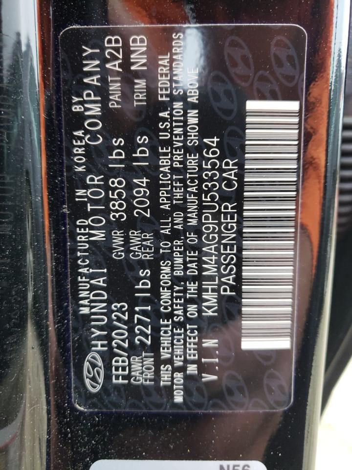 2023 HYUNDAI ELANTRA SEL VIN:KMHLM4AG9PU533564