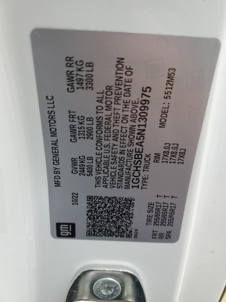 2022 CHEVROLET COLORADO  VIN:1GCHSBEA5N1309975