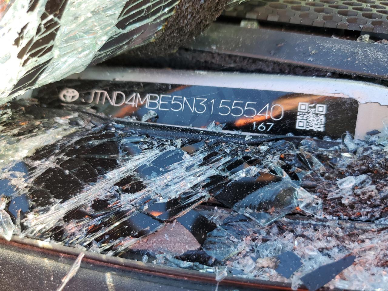 2022 TOYOTA COROLLA SE VIN:JTND4MBE5N3155540