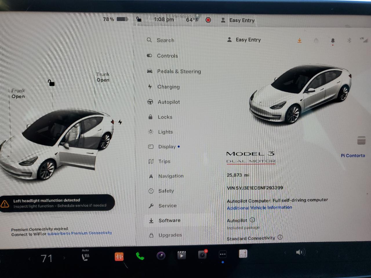 2022 TESLA MODEL 3  VIN:5YJ3E1EC6NF293399