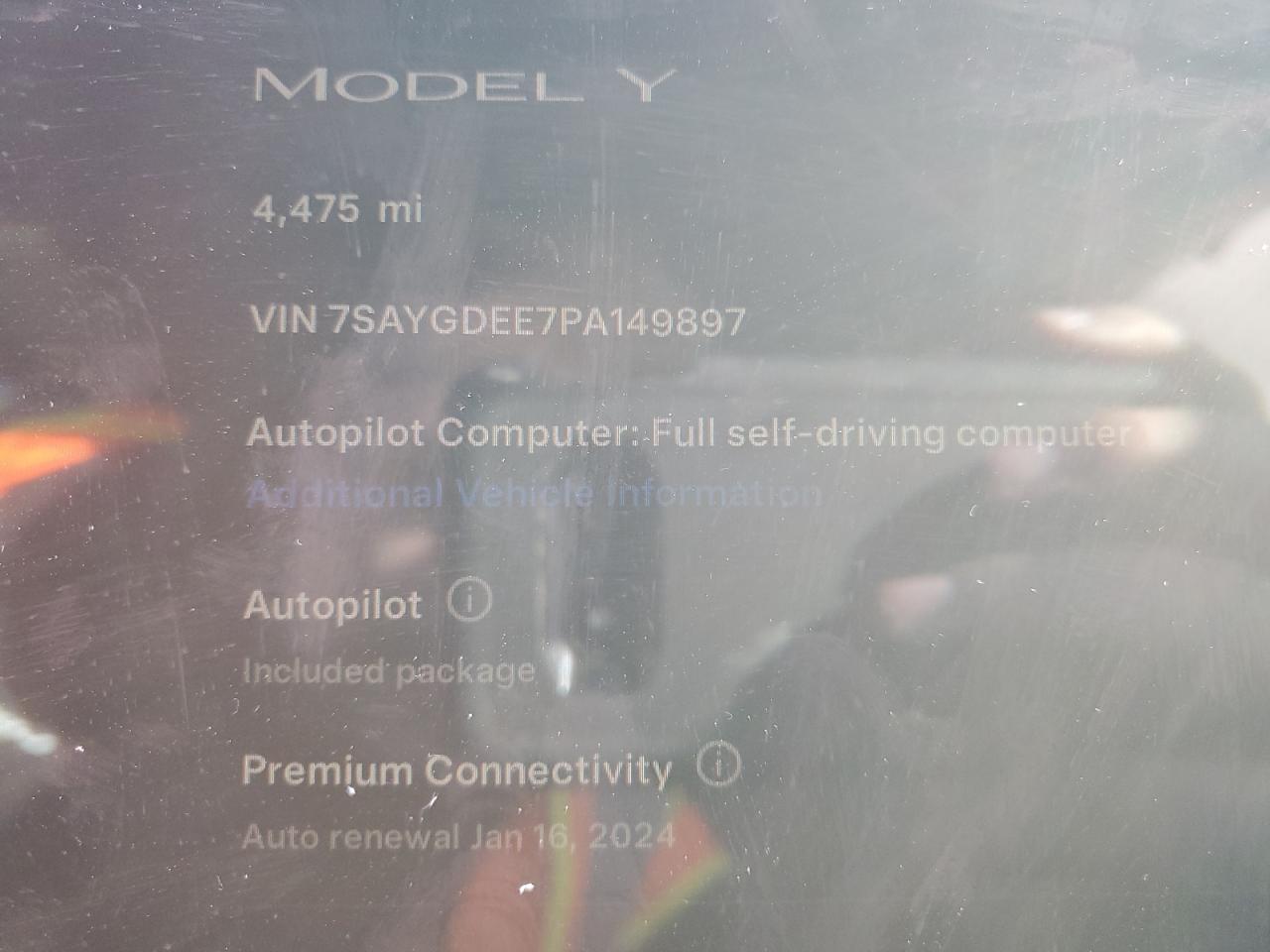 2023 TESLA MODEL Y  VIN:7SAYGDEE7PA149897