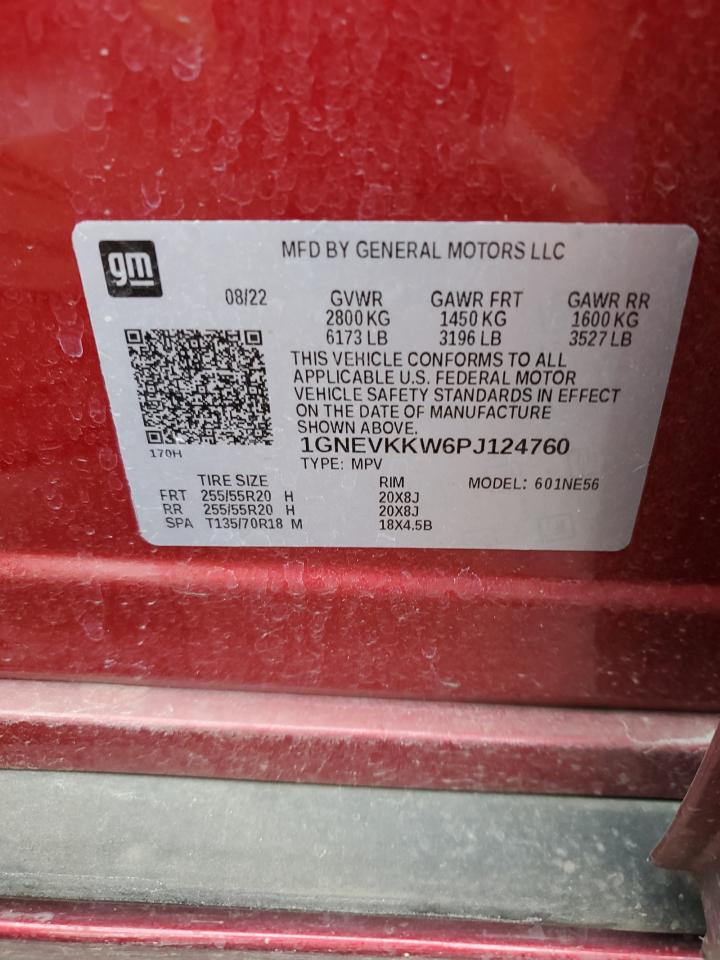 2023 CHEVROLET TRAVERSE PREMIER VIN:1GNEVKKW6PJ124760