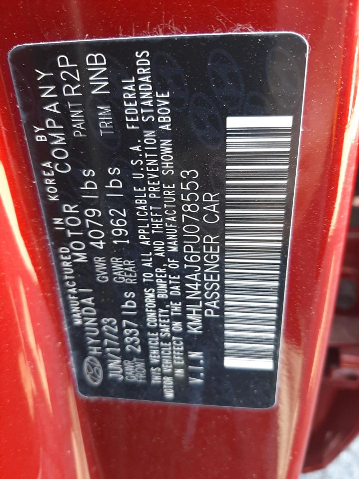 2023 HYUNDAI ELANTRA LIMITED VIN:KMHLN4AJ6PU078553