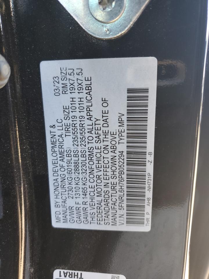 2023 HONDA ODYSSEY SPORT-L VIN:5FNRL6H76PB052294
