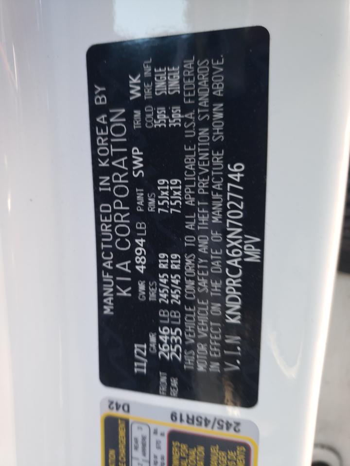 2022 KIA SPORTAGE SX VIN:KNDPRCA6XN7027746