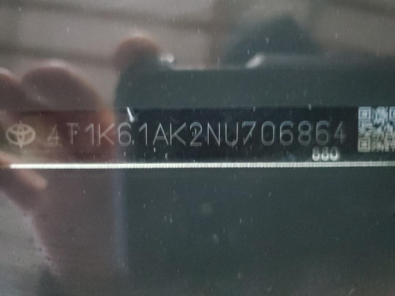 2022 TOYOTA CAMRY XSE VIN:4T1K61AK2NU706864