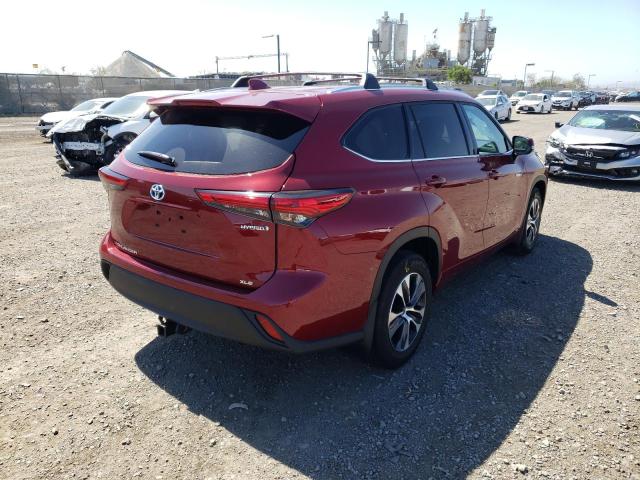 2021 TOYOTA HIGHLANDER HYBRID XLE VIN: 5TDHBRCH2MS530234