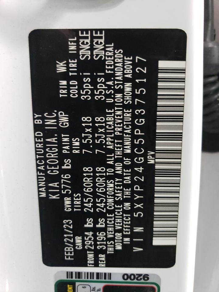 2023 KIA TELLURIDE LX VIN:5XYP24GC5PG375127