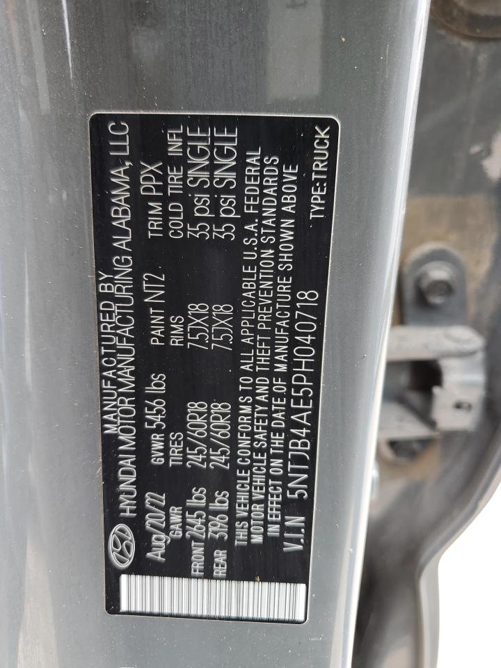2023 HYUNDAI SANTA CRUZ SEL VIN:5NTJB4AE5PH040718