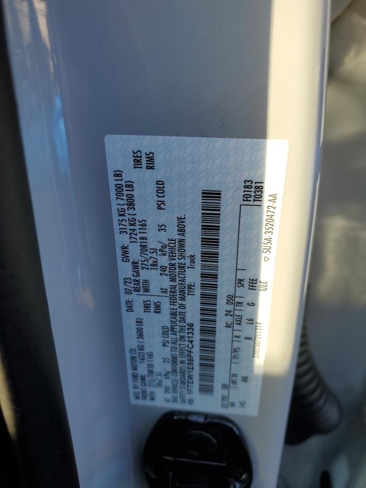 2023 FORD F150 SUPERCREW VIN:1FTEW1E88PFC41336