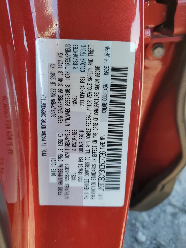 2022 MAZDA CX-9 TOURING VIN:JM3TCBCY3N0607736