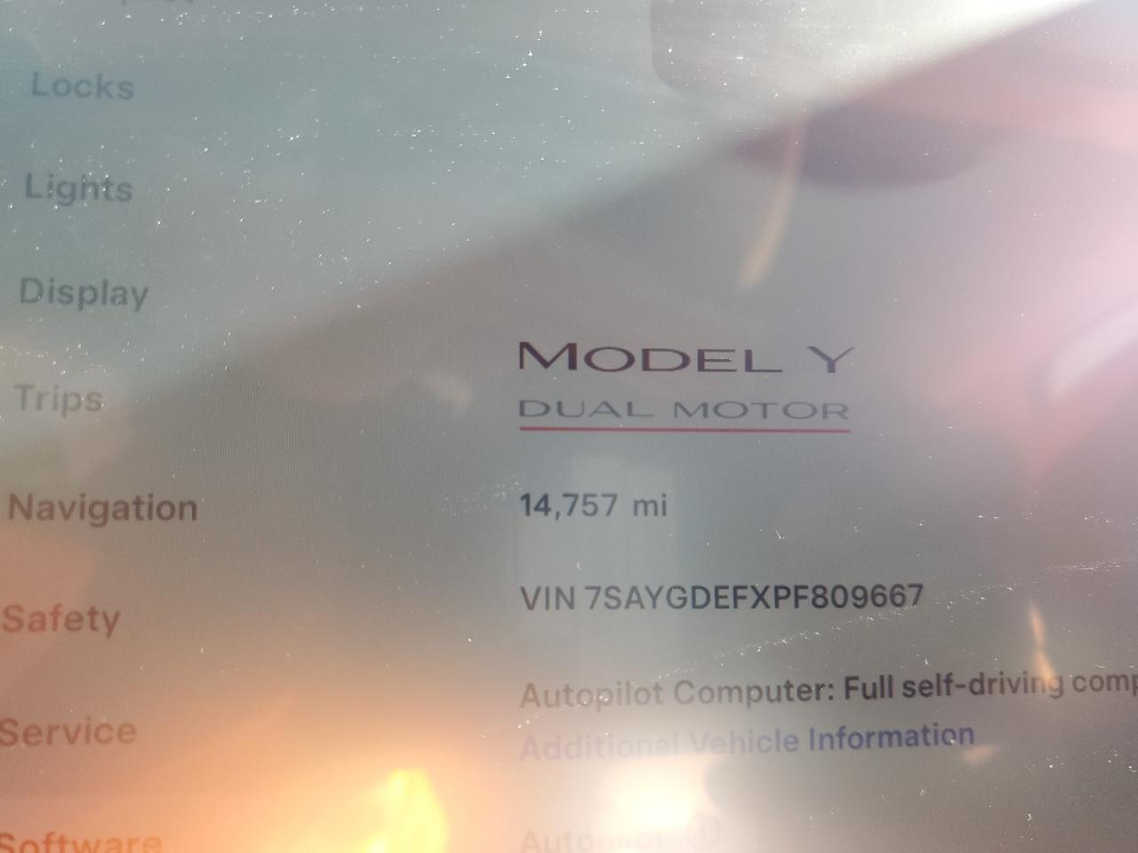 2023 TESLA MODEL Y  VIN:7SAYGDEFXPF809667