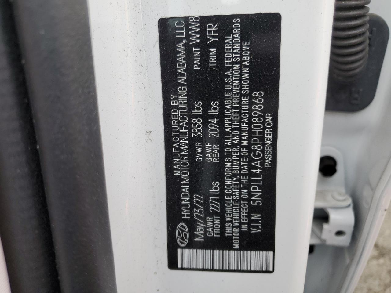2023 HYUNDAI ELANTRA SE VIN:5NPLL4AG8PH089868