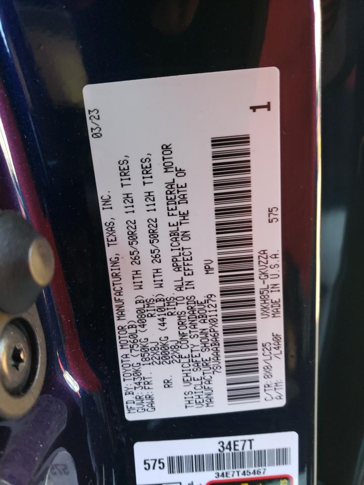 2023 TOYOTA SEQUOIA SR5 VIN:7SVAAABA6PX011279