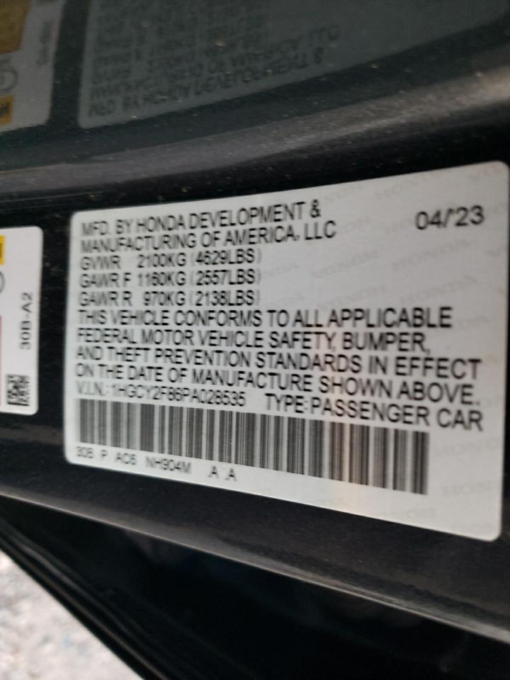 2023 HONDA ACCORD TOURING HYBRID VIN:1HGCY2F86PA028535