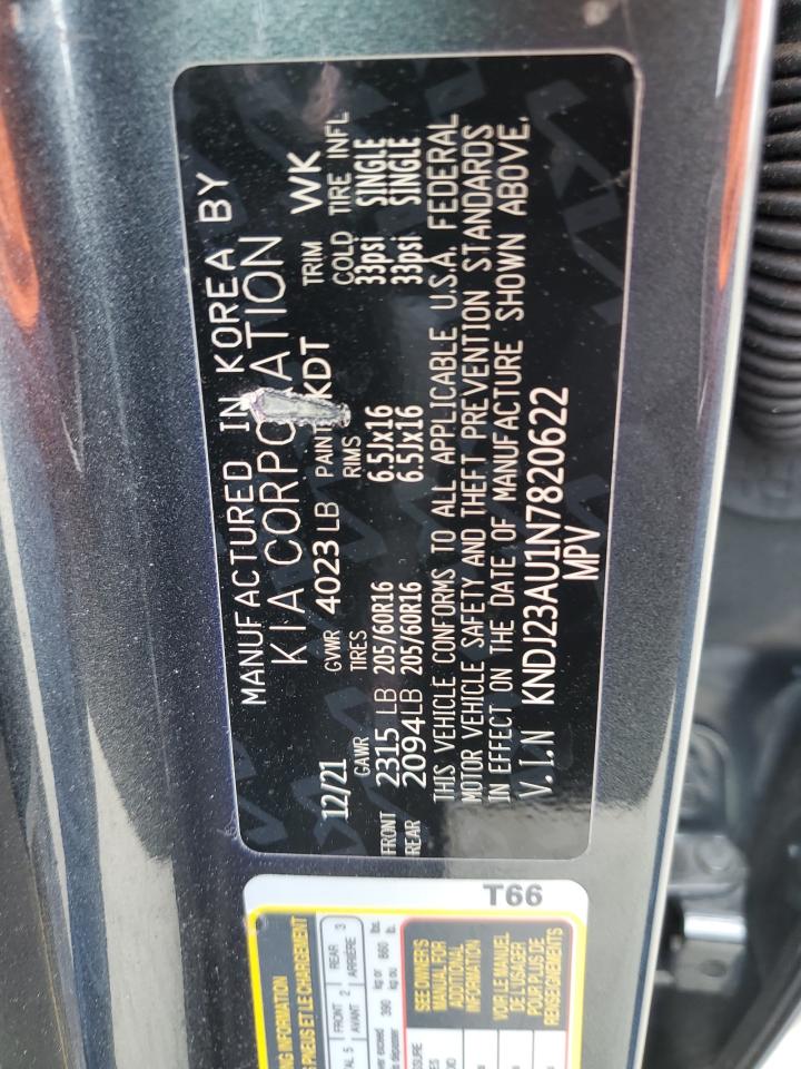 2022 KIA SOUL LX VIN:KNDJ23AU1N7820622