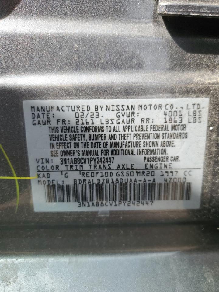 2023 NISSAN SENTRA SV VIN:3N1AB8CV1PY242447