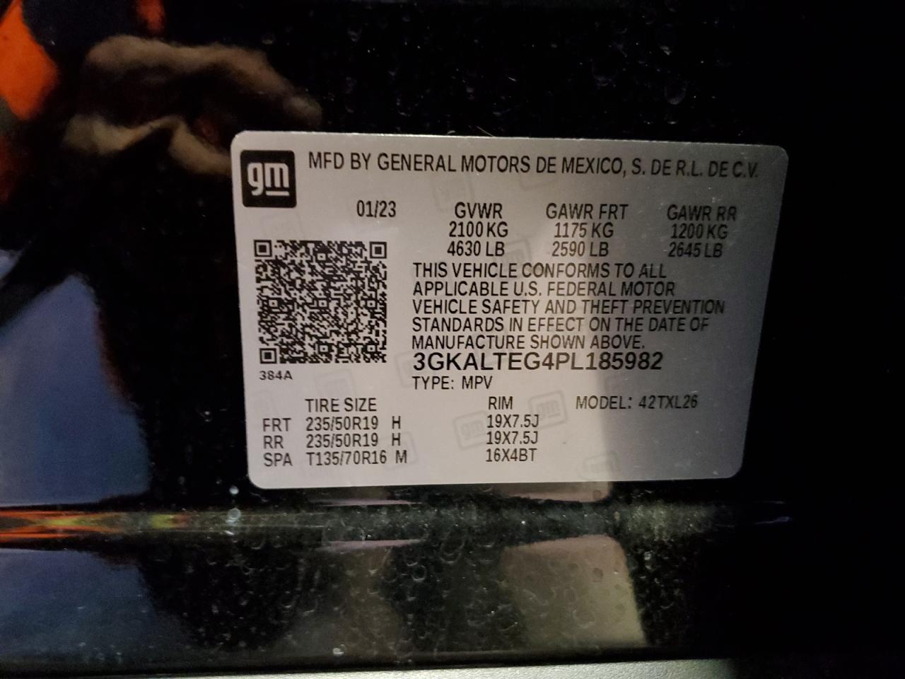 2023 GMC TERRAIN SLE VIN:3GKALTEG4PL185982