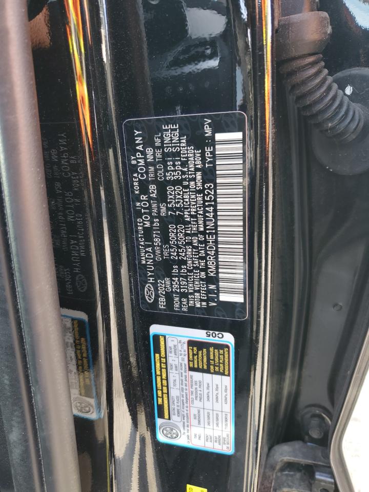 2022 HYUNDAI PALISADE SEL VIN:KM8R4DHE1NU441523