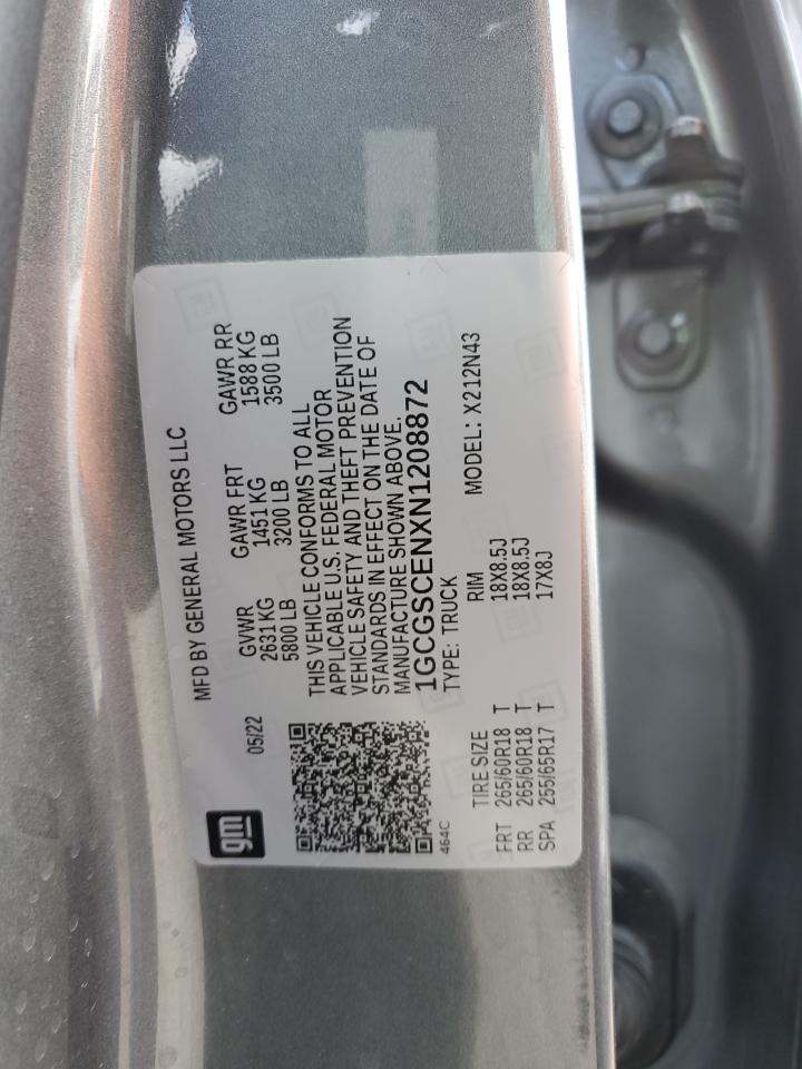 2022 CHEVROLET COLORADO LT VIN:1GCGSCENXN1208872