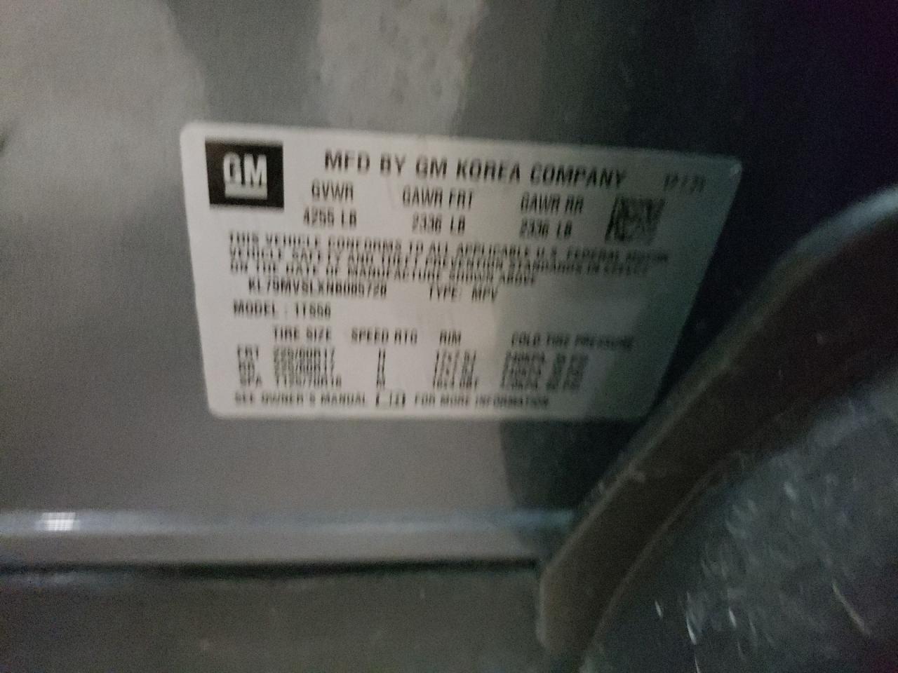 2022 CHEVROLET TRAILBLAZER ACTIV VIN:KL79MVSLXNB085728