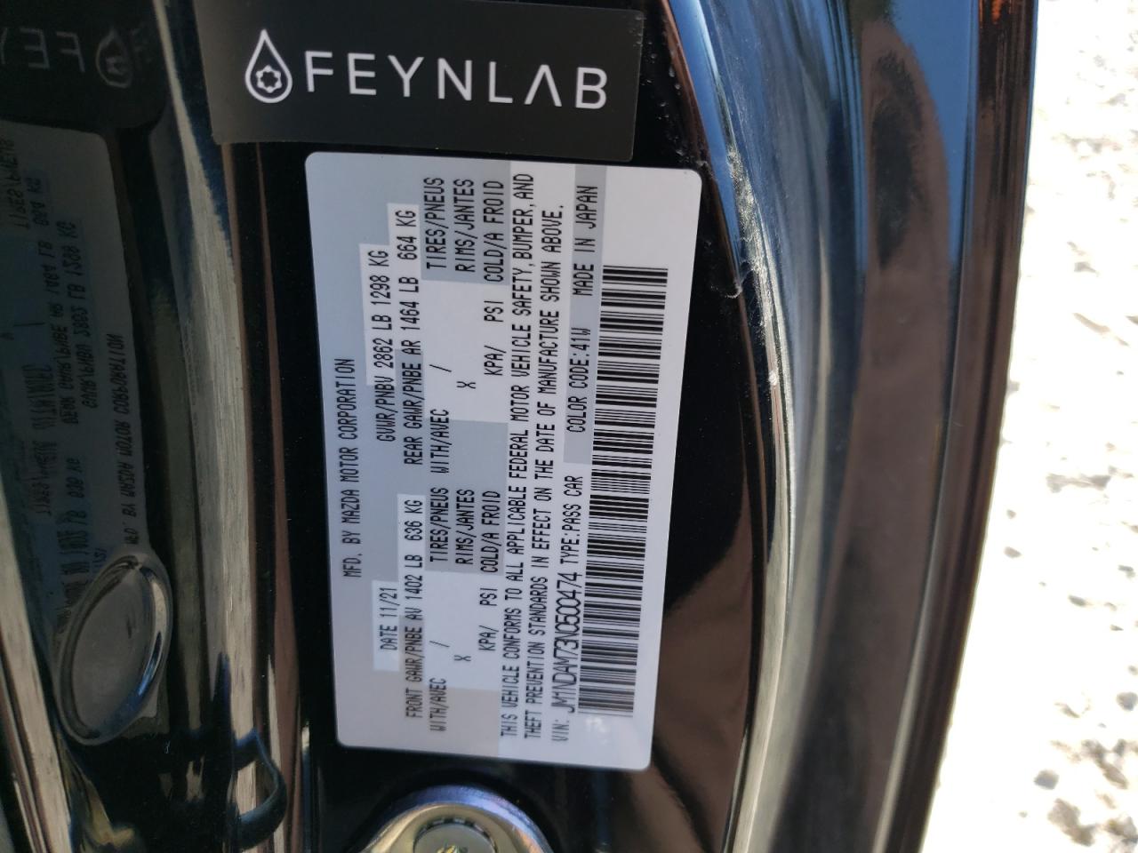 2022 MAZDA MX-5 MIATA GRAND TOURING VIN:JM1NDAM73N0500474