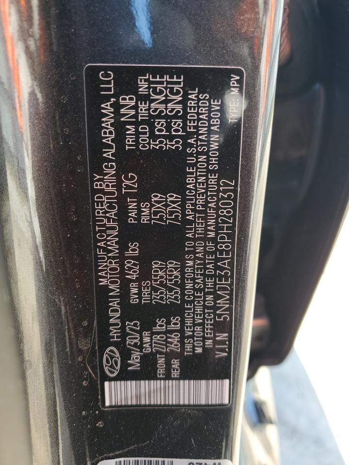 2023 HYUNDAI TUCSON LIMITED VIN:5NMJE3AE8PH280312