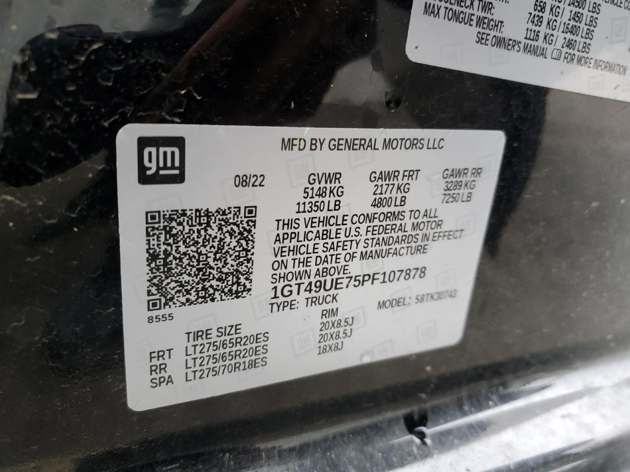 2023 GMC SIERRA K3500 SLT VIN:1GT49UE75PF107878