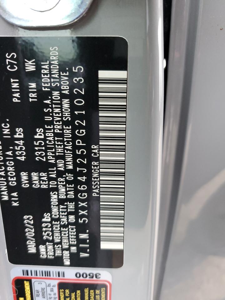 2023 KIA K5 GT LINE VIN:5XXG64J25PG210235