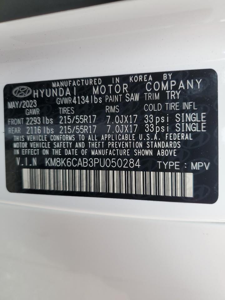 2023 HYUNDAI KONA SEL VIN:KM8K6CAB3PU050284