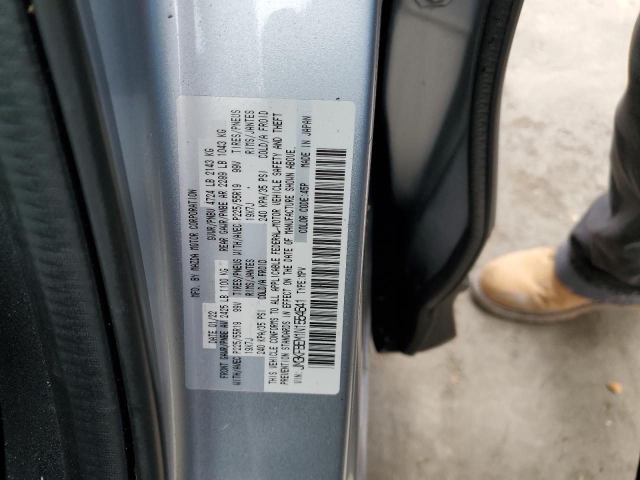 2022 MAZDA CX-5 PREMIUM PLUS VIN:JM3KFBEM1N1554641