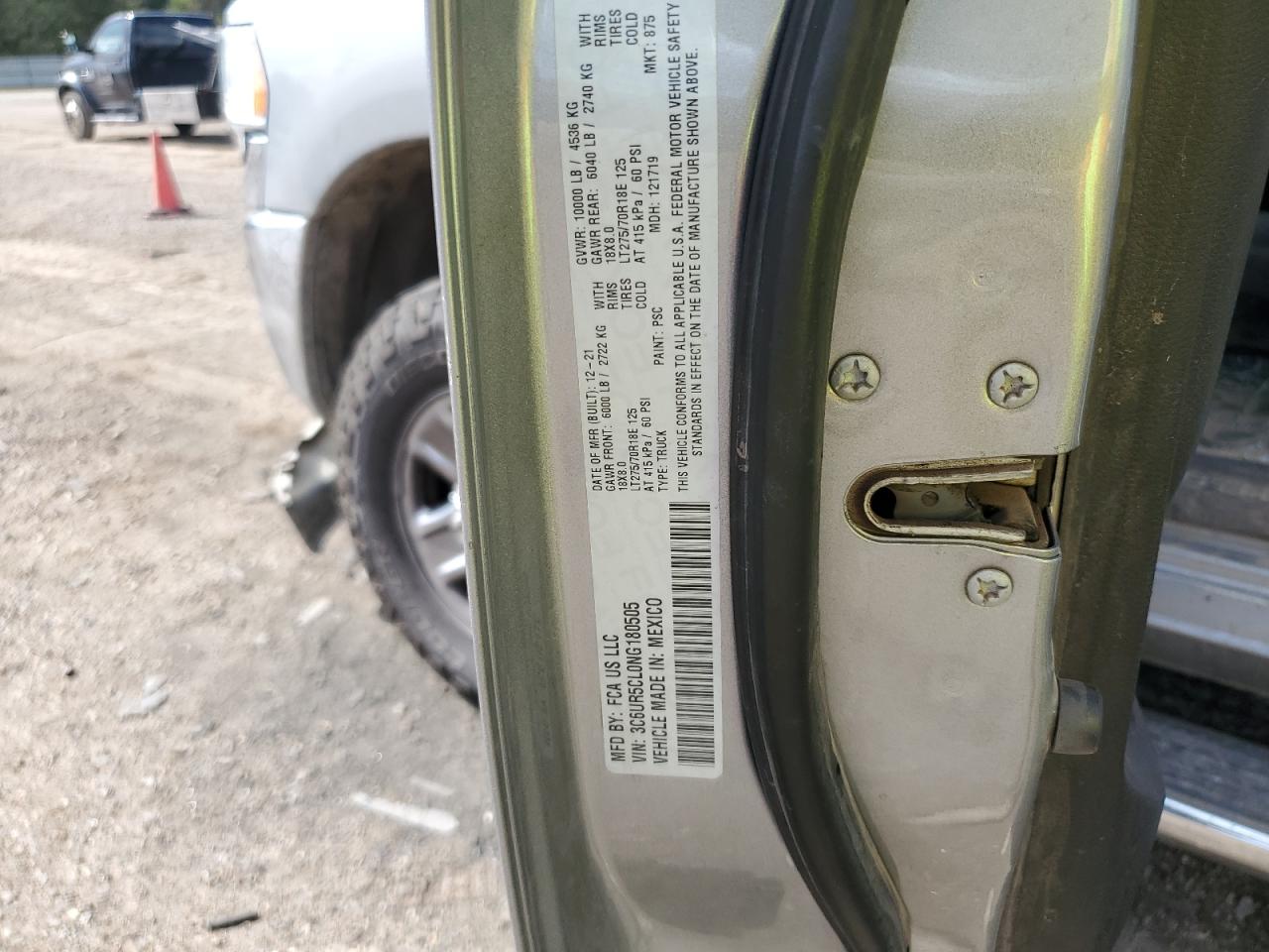 2022 RAM 2500 TRADESMAN VIN:3C6UR5CL0NG180505