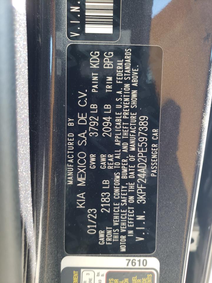 2023 KIA FORTE LX VIN:3KPF24AD2PE597389
