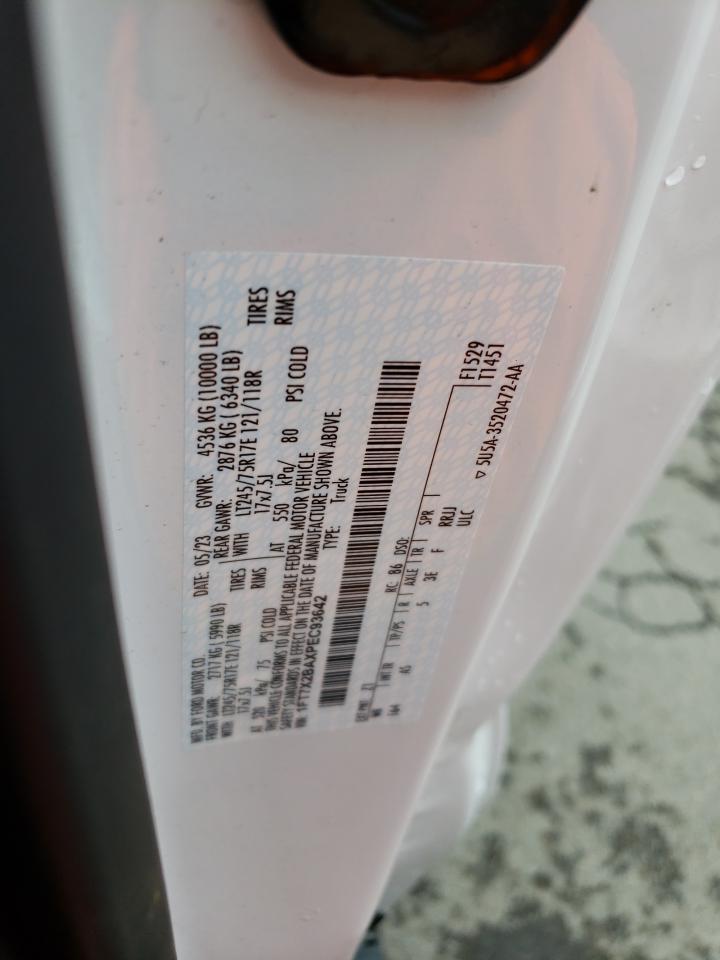 2023 FORD F250 SUPER DUTY VIN:1FT7X2BAXPEC93642