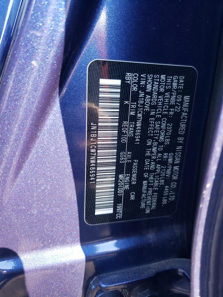 2022 NISSAN ROGUE SPORT SL VIN:JN1BJ1CW7NW486941