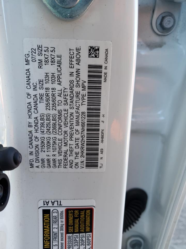 2022 HONDA CR-V EX VIN:2HKRW2H57NH661228
