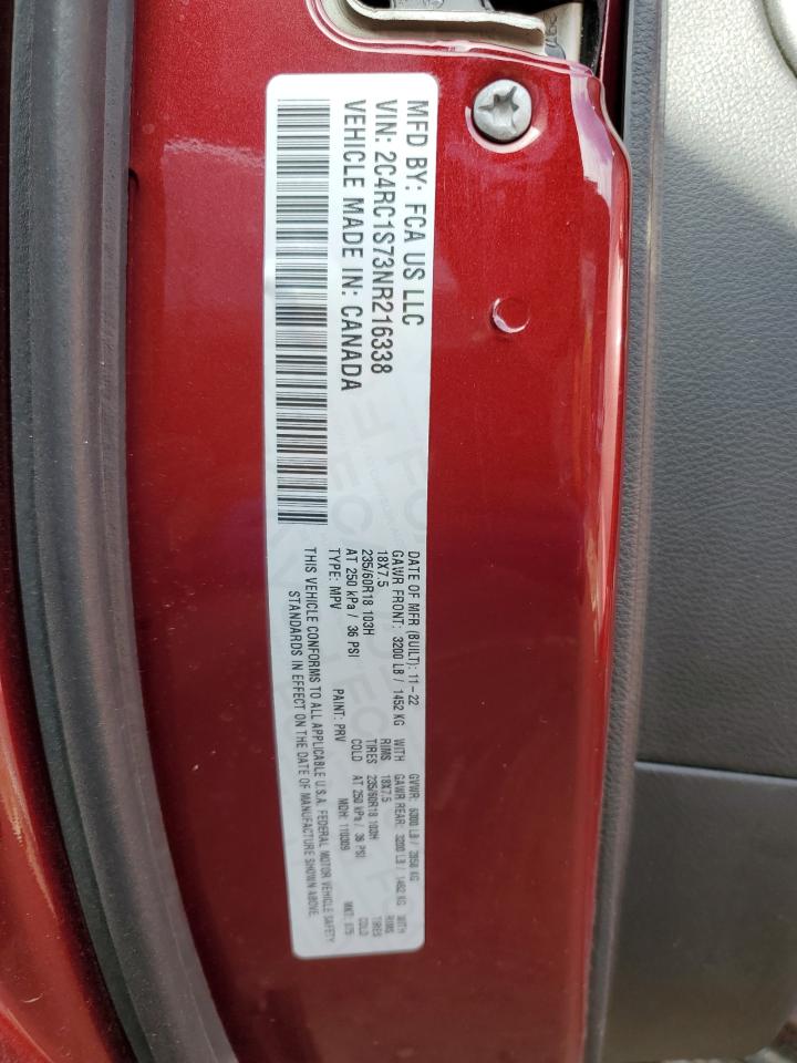 2022 CHRYSLER PACIFICA HYBRID LIMITED VIN:2C4RC1S73NR216338