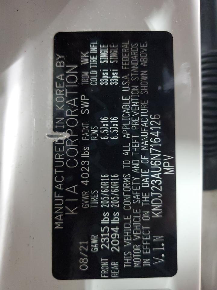 2022 KIA SOUL LX VIN:KNDJ23AU6N7164126
