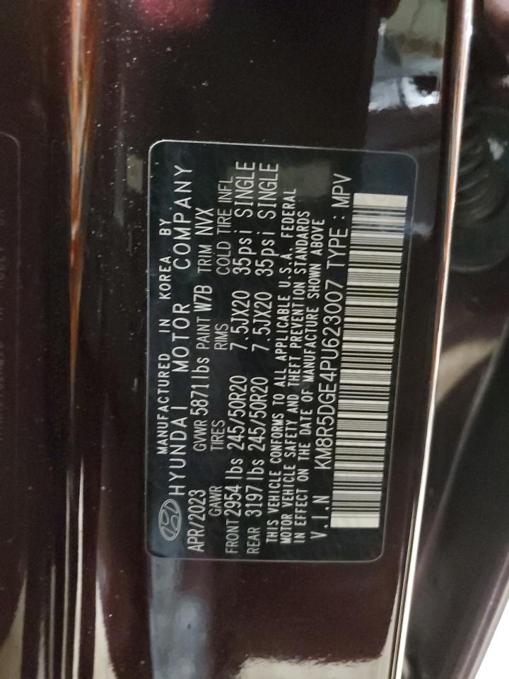 2023 HYUNDAI PALISADE LIMITED VIN:KM8R5DGE4PU623007
