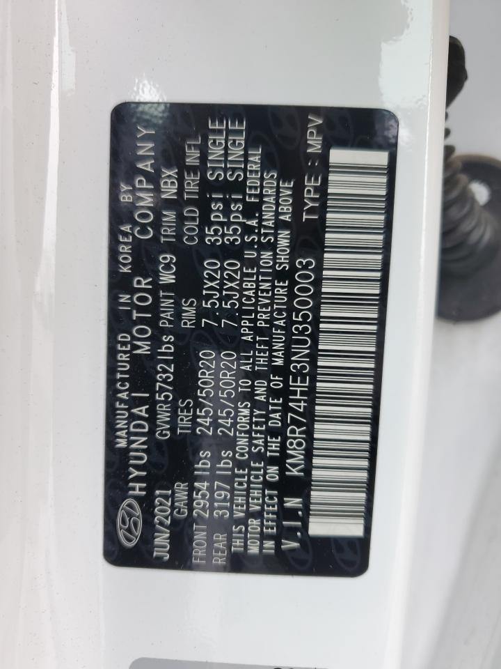 2022 HYUNDAI PALISADE CALLIGRAPHY VIN:KM8R74HE3NU350003